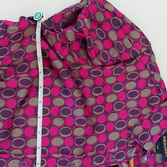 Request Cap Sleeve Shimmer Fuchsia blouse size L - Picture 6 of 13